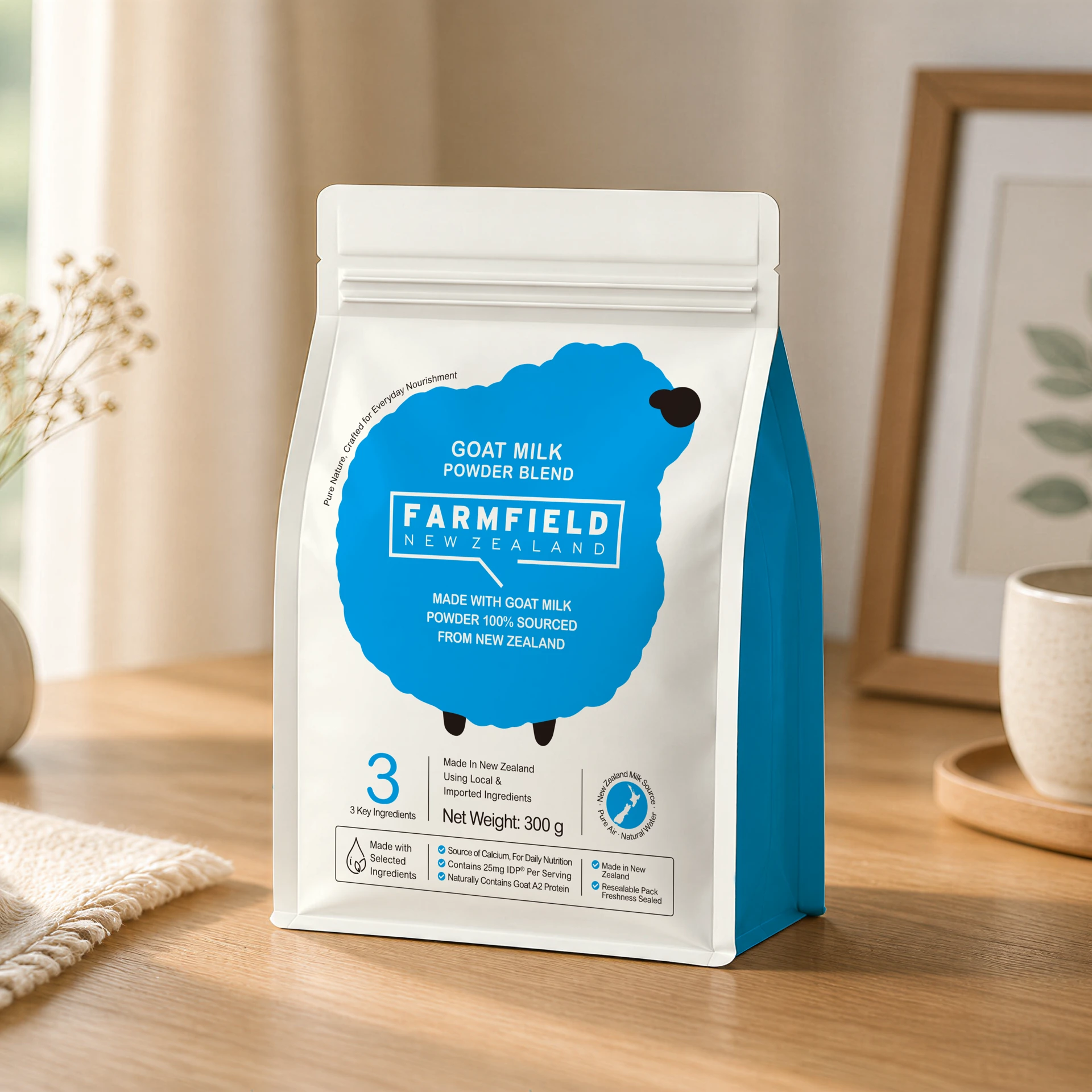 日常居家场景中的 Farm Field 羊奶调制乳粉